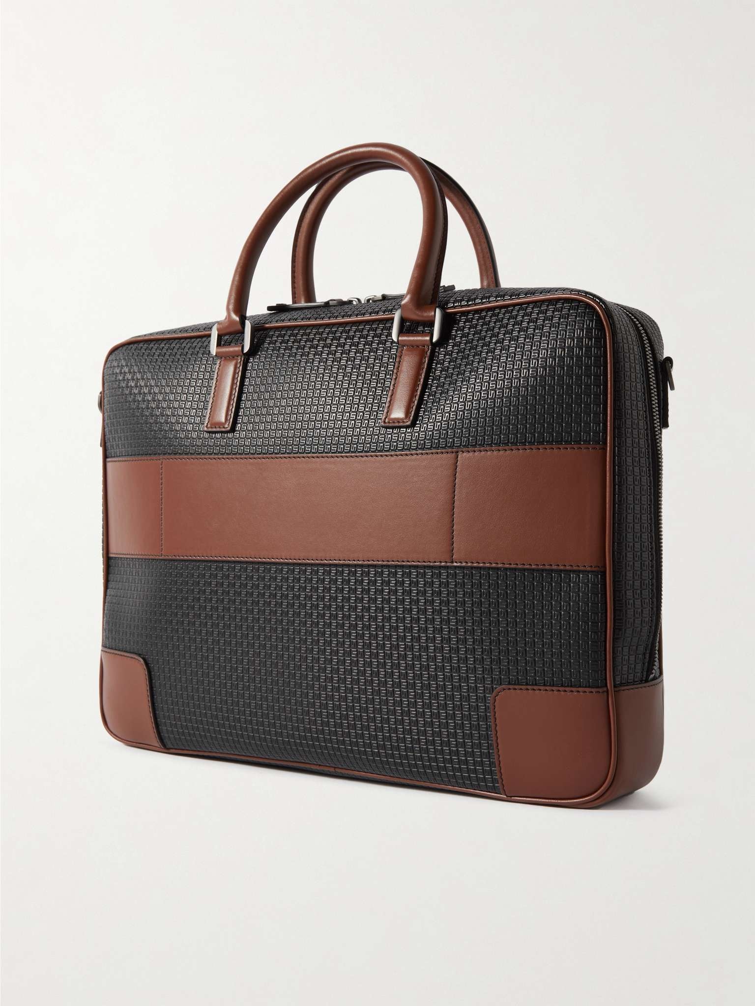 Stepan Leather-Trimmed Monogrammed Coated-Canvas Briefcase - 4
