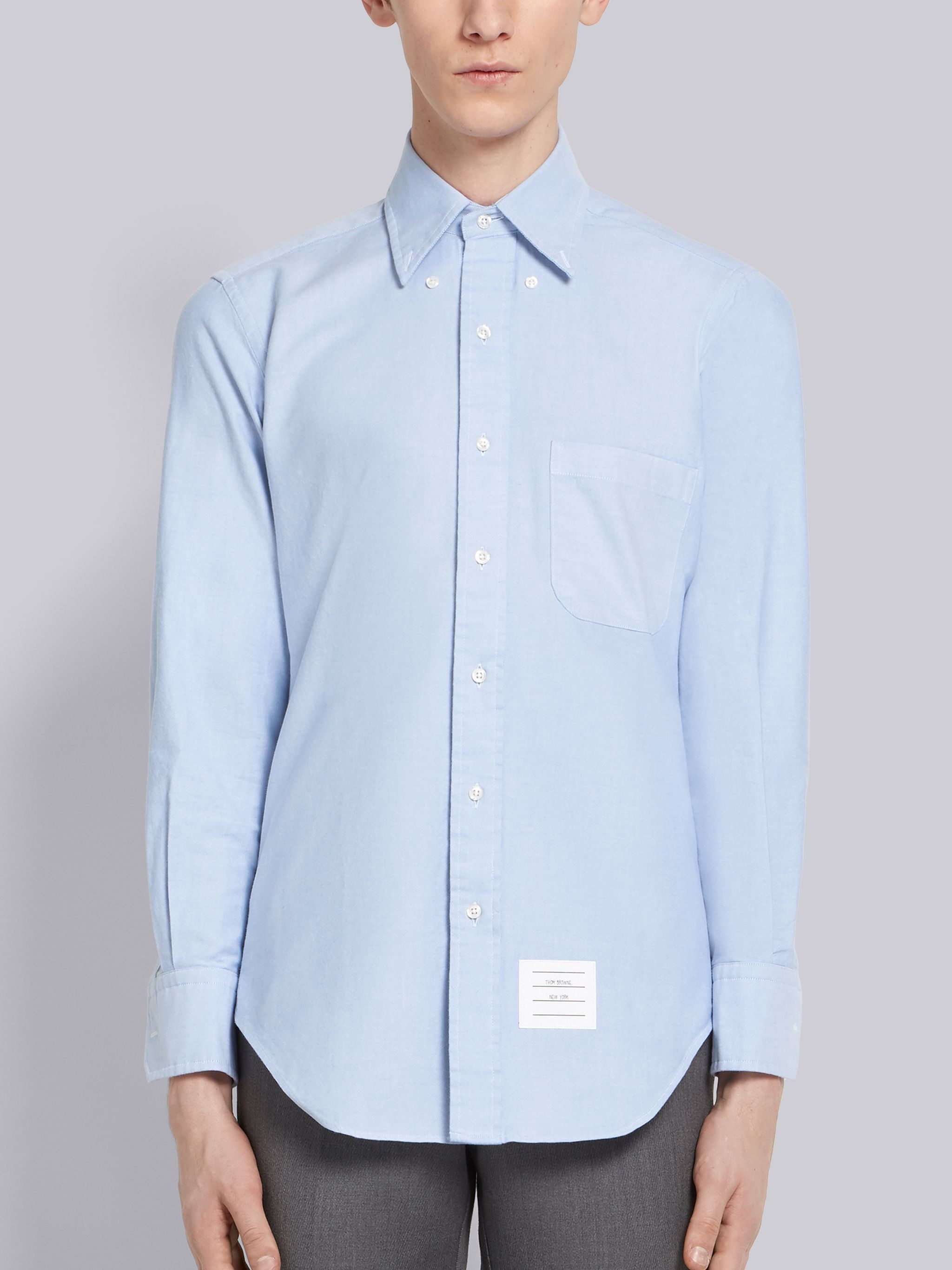 Thom Browne Light Blue Oxford Slim Fit Shirt | REVERSIBLE