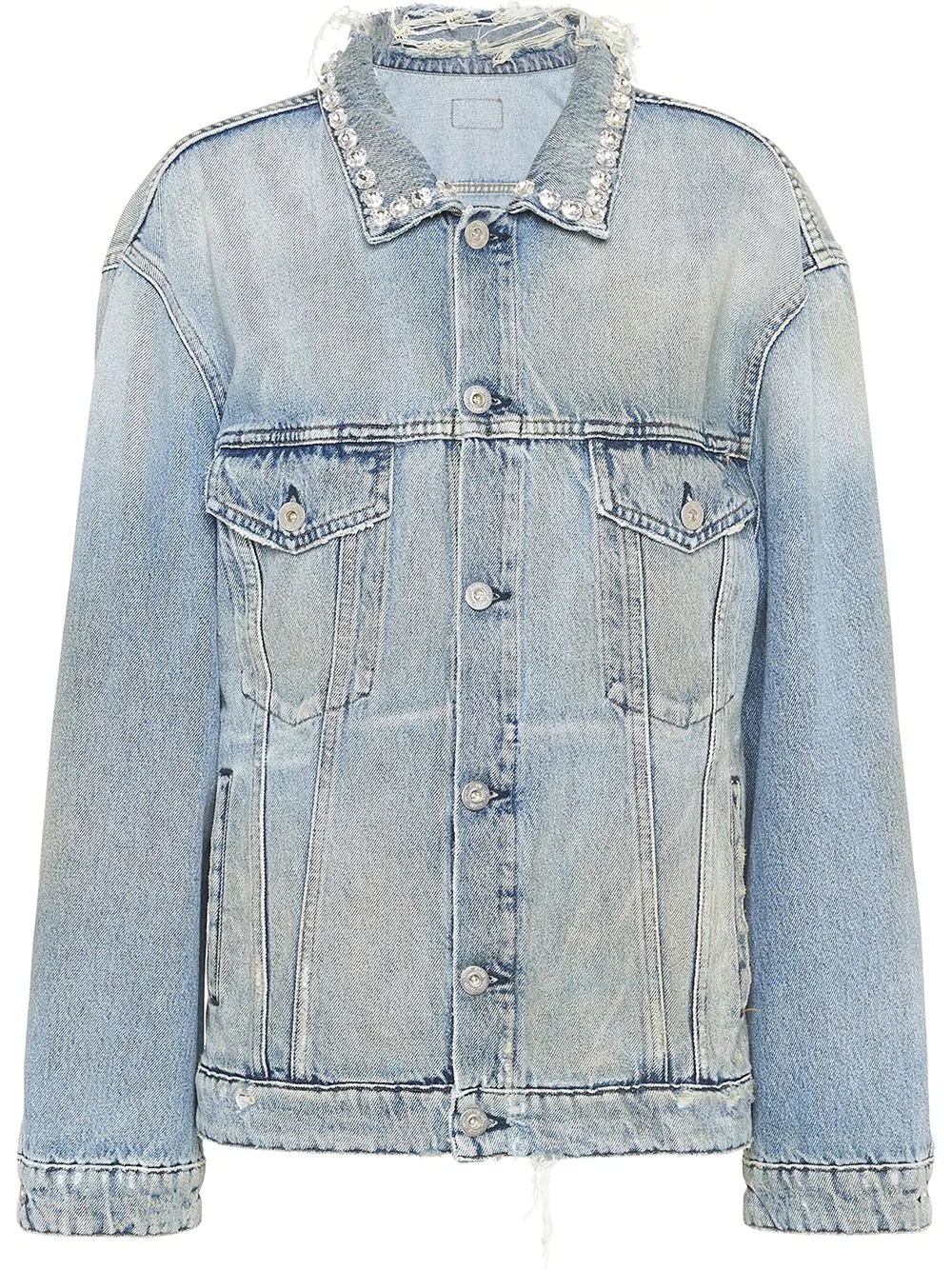 distressed denim jacket - 1