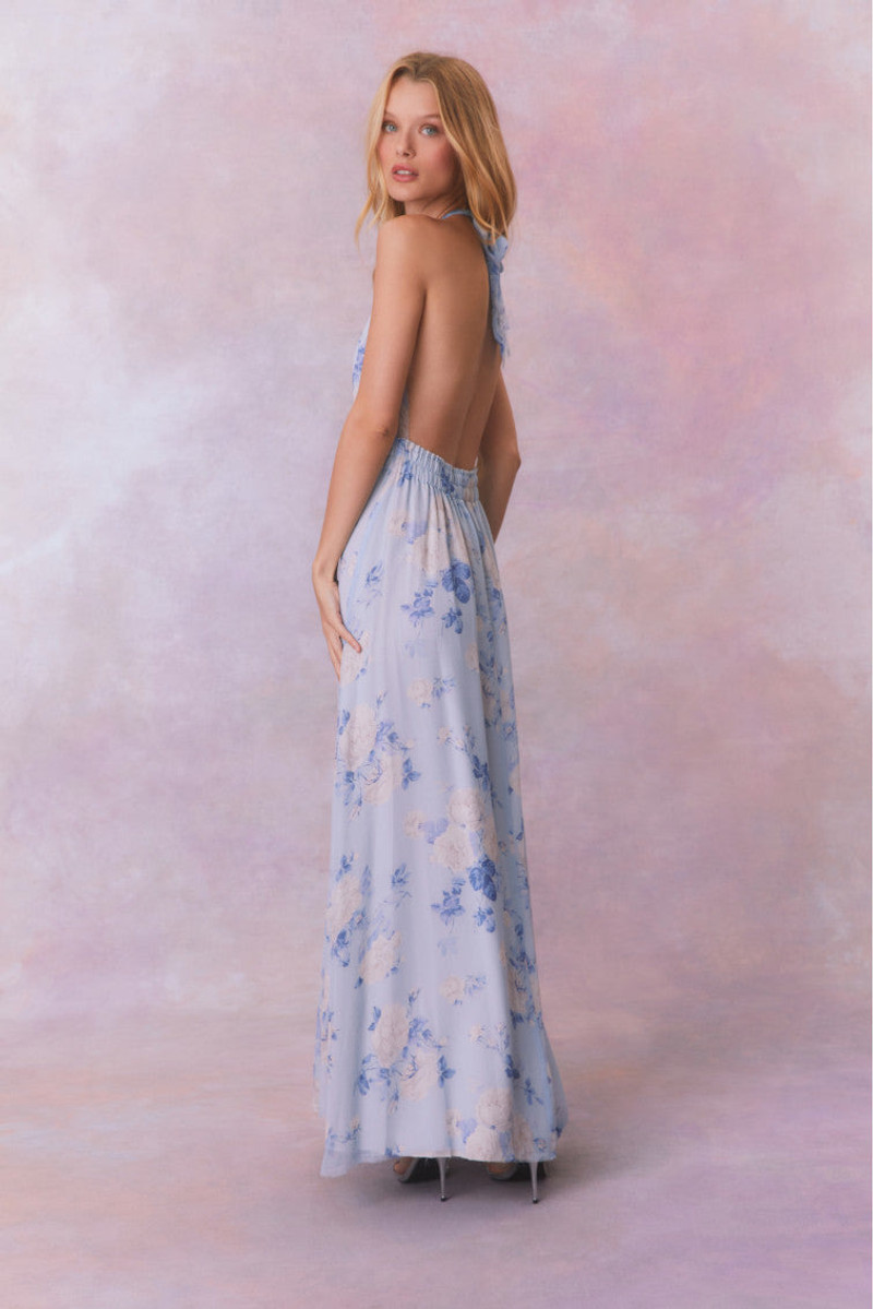 Love Heirloom Print Halter Maxi Dress 6