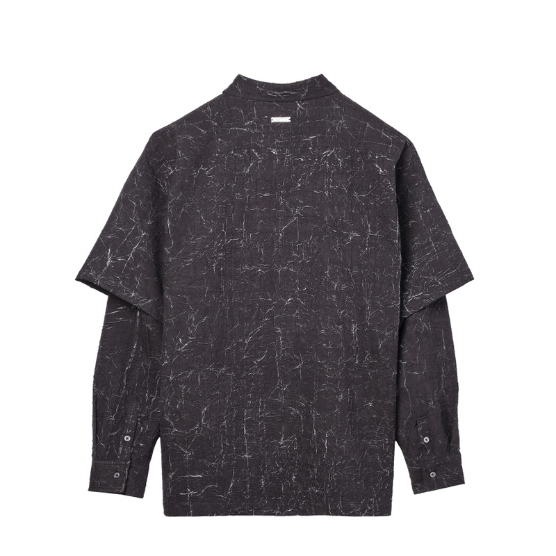 HAN KJØBENHAVN Han Kjobenhavn Textured Print Two-Layered L/S Shirt Black outlook