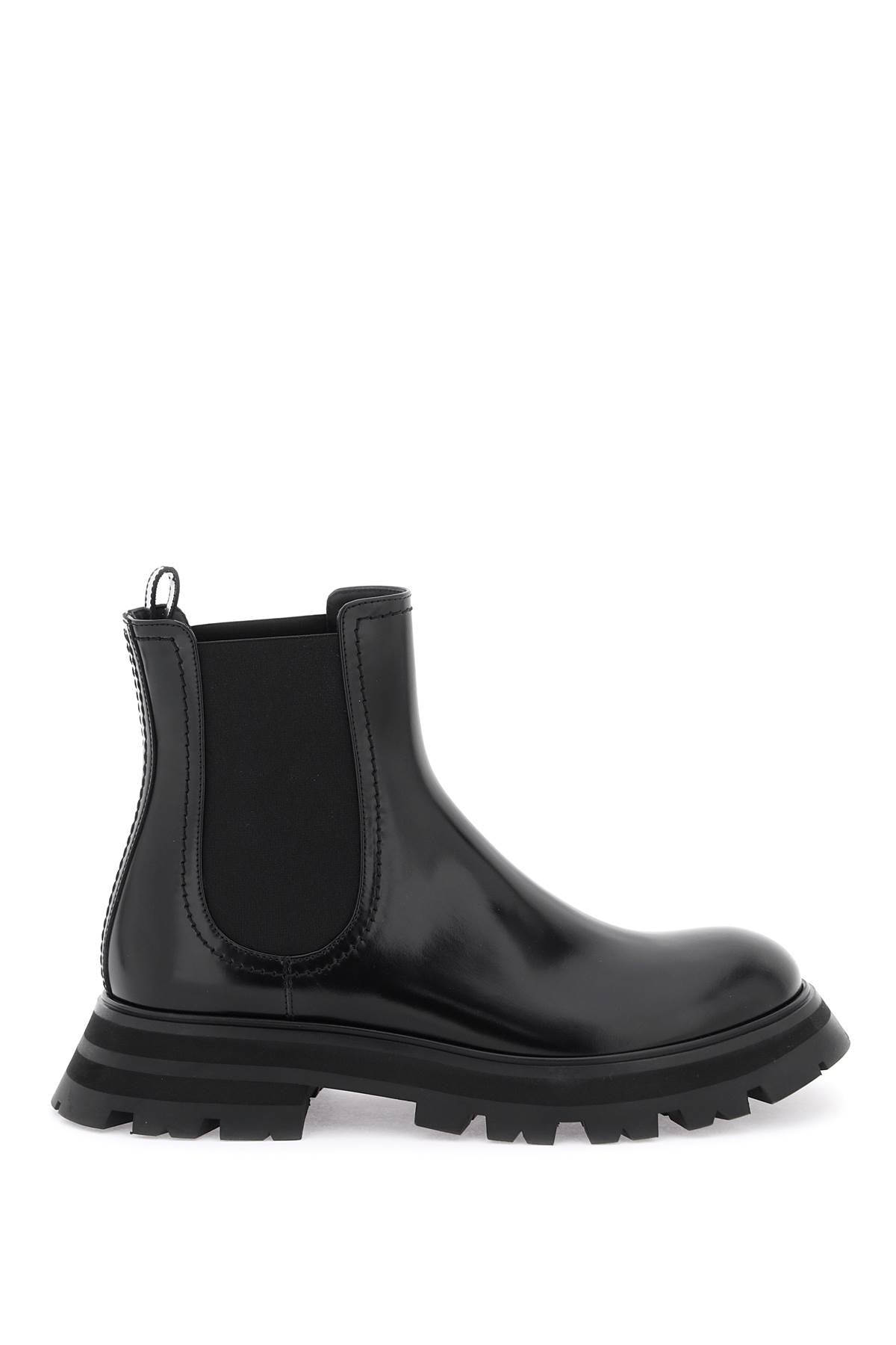 Alexander Mcqueen Shiny Leather Chelsea Boots Women - 1