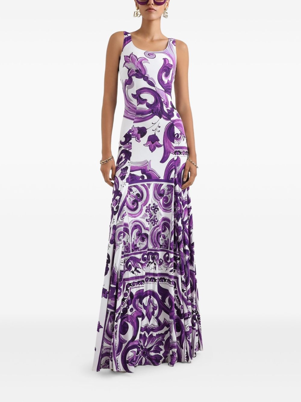 Maiolica-print midi dress - 2