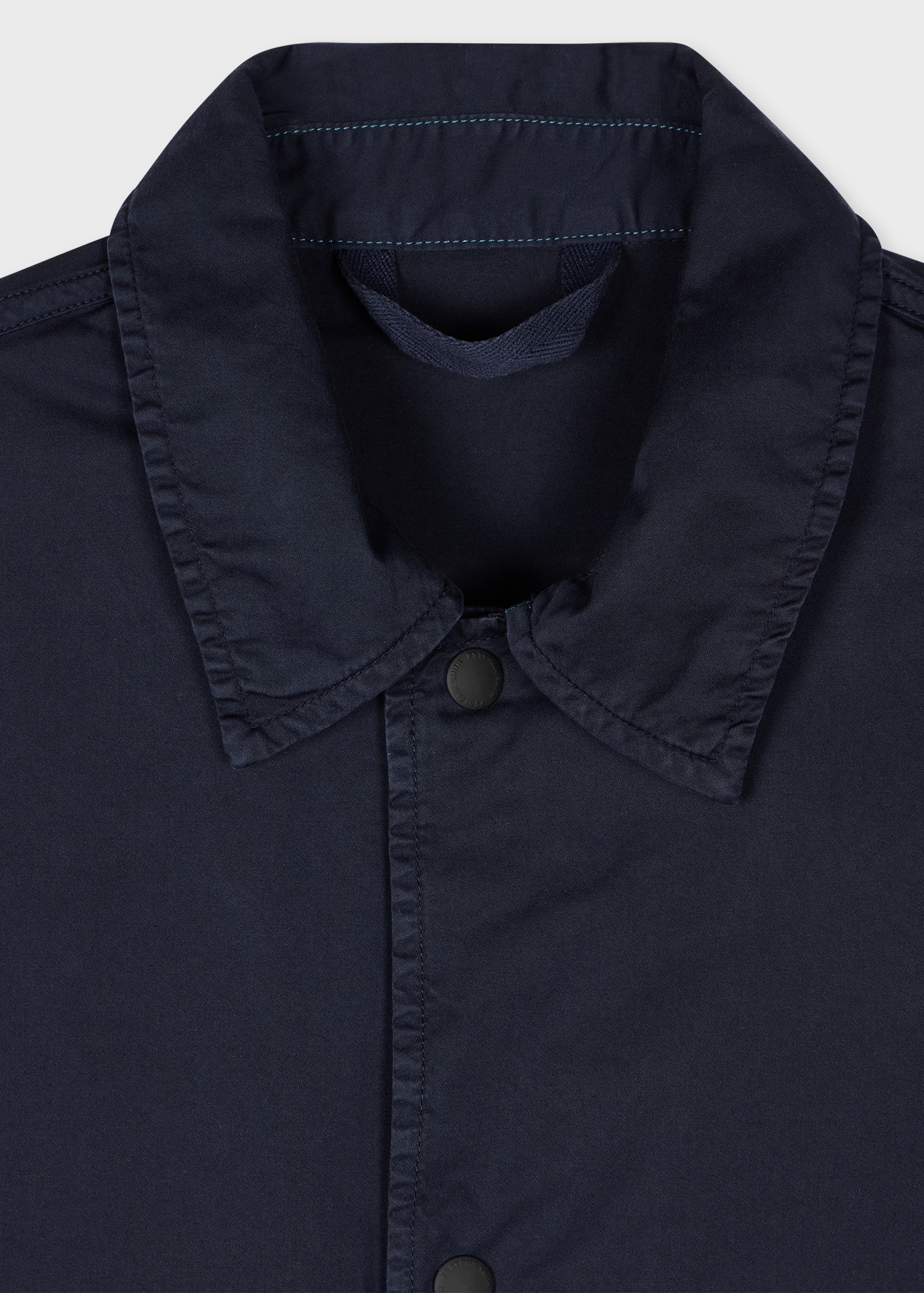 Navy Garment-Dyed Sateen-Cotton Blend Work Jacket - 3