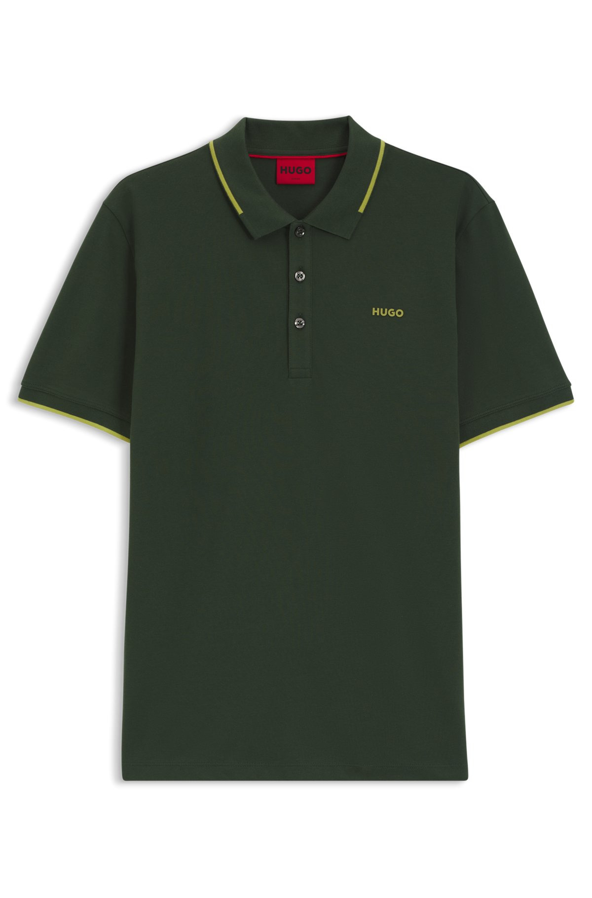 STRETCH-COTTON SLIM-FIT POLO SHIRT WITH PRINTED LOGO - 1