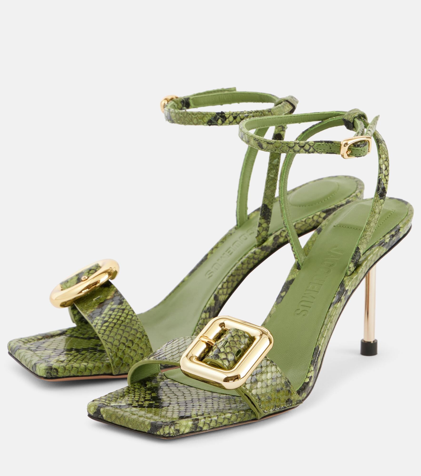 Les Sandales Regalo croc-effect leather sandals - 5