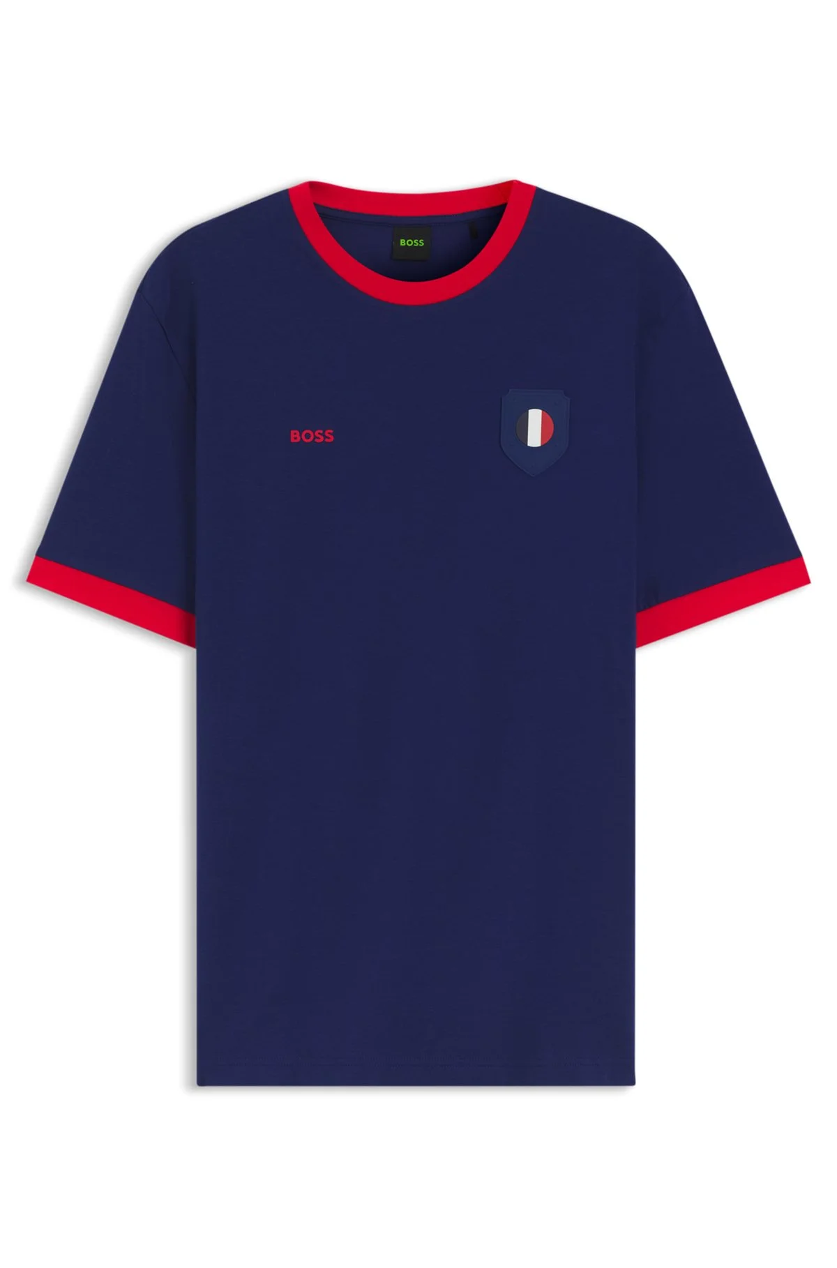 STRETCH-COTTON T-SHIRT WITH COUNTRY FLAG AND LOGO - 1