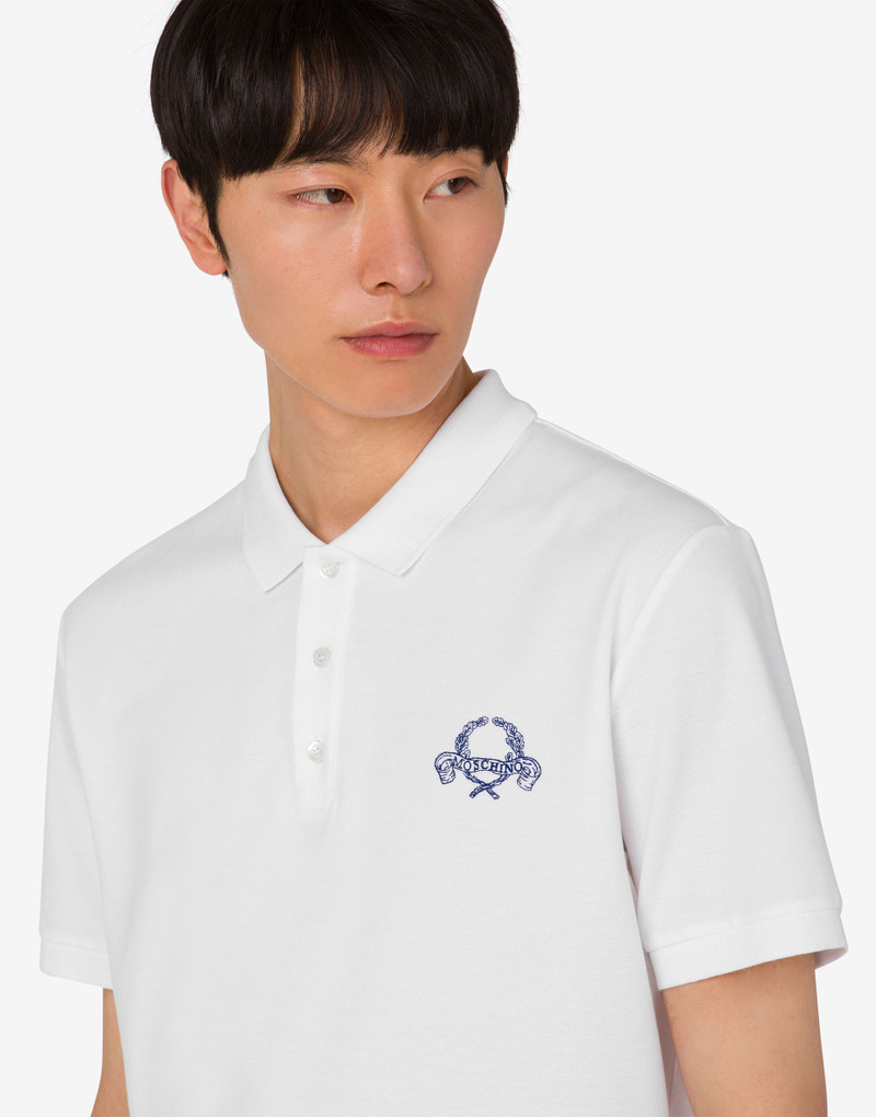 COTTON PIQUE POLO SHIRT LAUREL CROWN 4