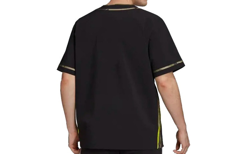 adidas adidas originals Athleisure Casual Sports Breathable Short Sleeve Shirt Black GK5912 outlook