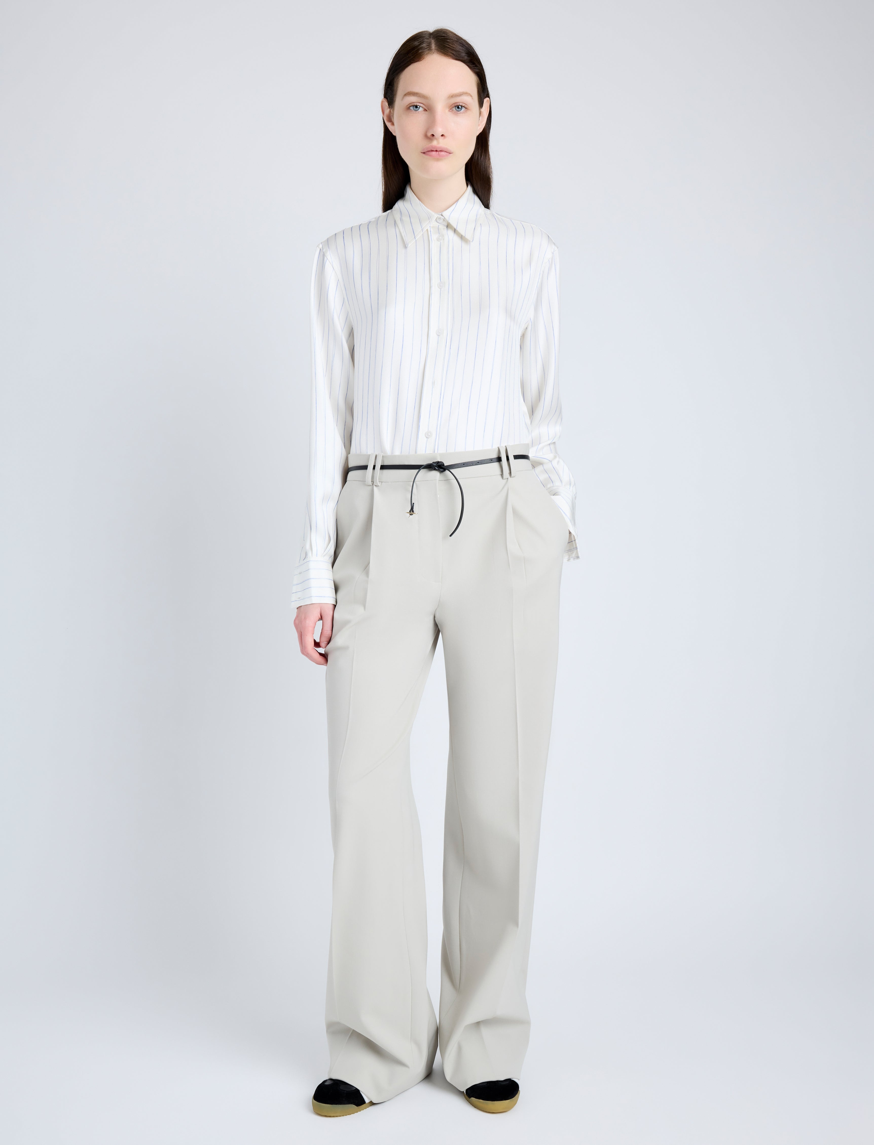 Savannah Pant in Wool Gabardine Suiting - 2