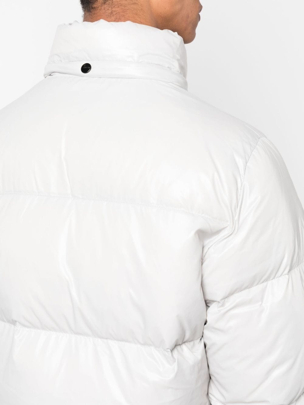 logo-patch zip-up padded jacket - 6