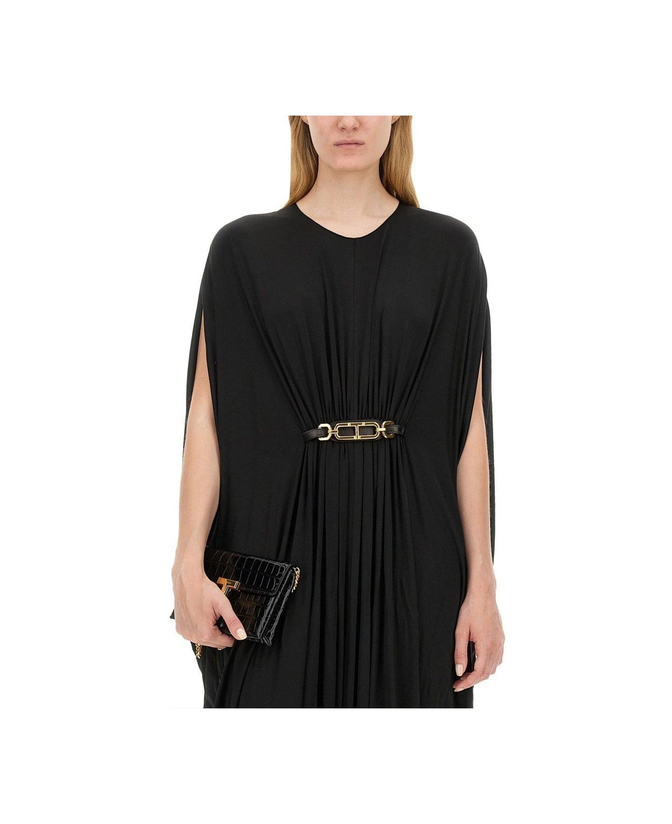 Satin Stretch-jersey Kaftan Dress - 4