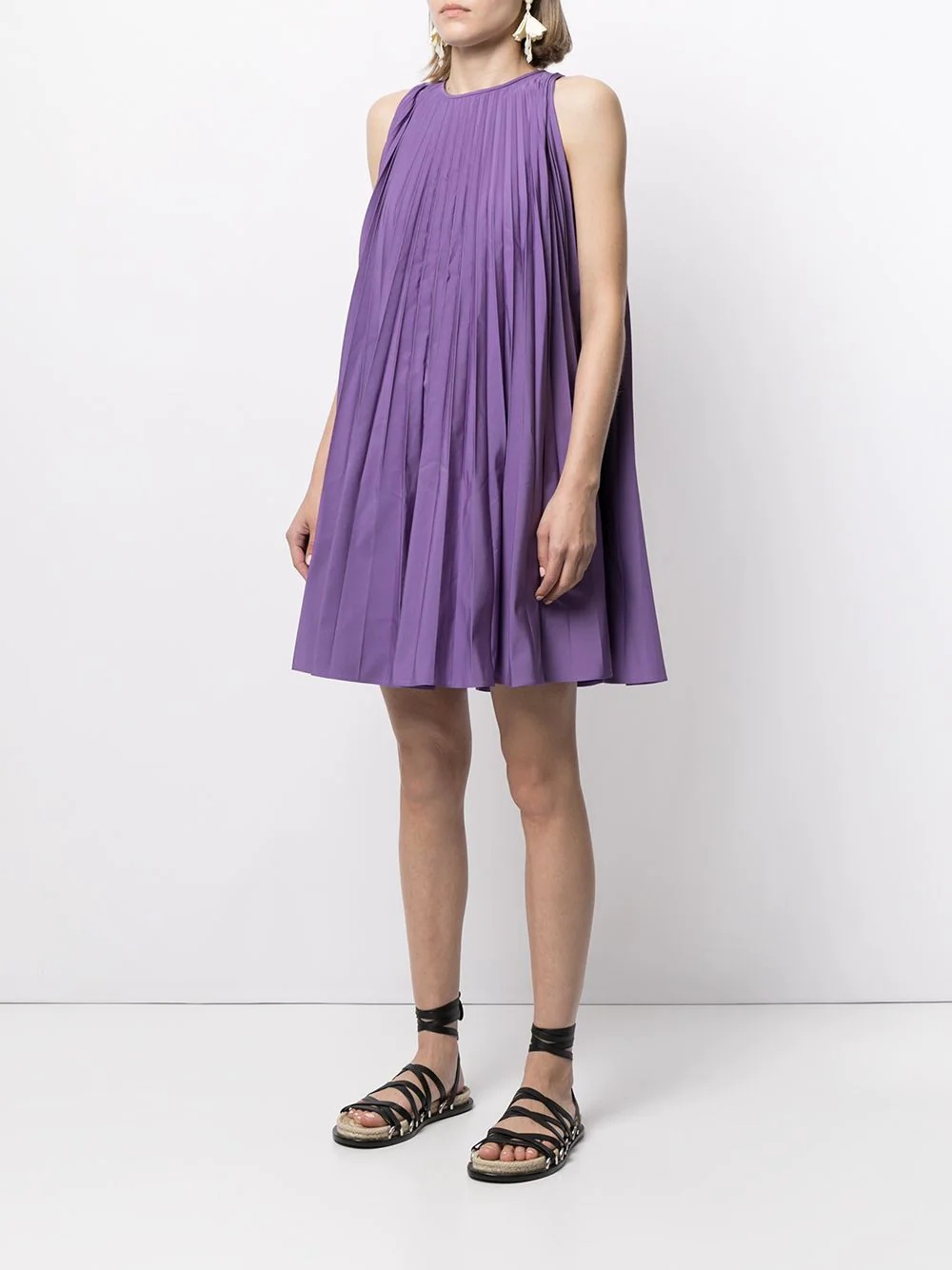 pleated sleeveless minidress - 3