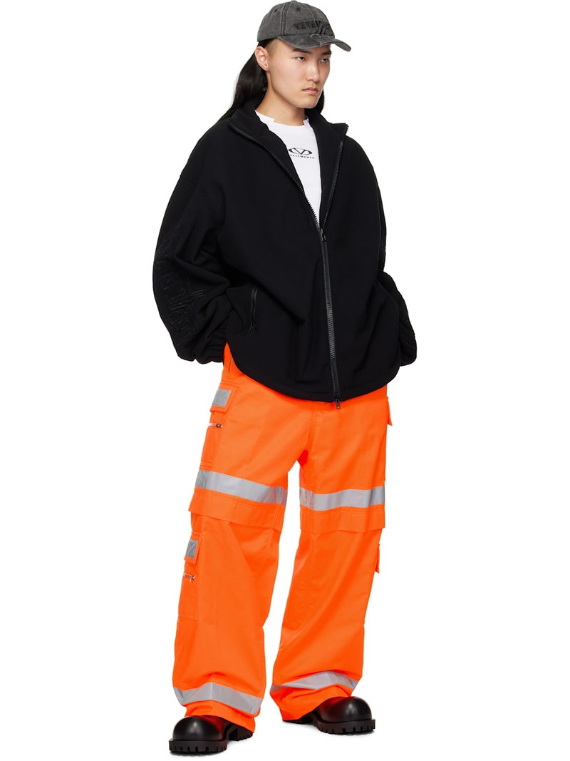 VETEMENTS Black Metal Sleeves Fleece Jacket outlook