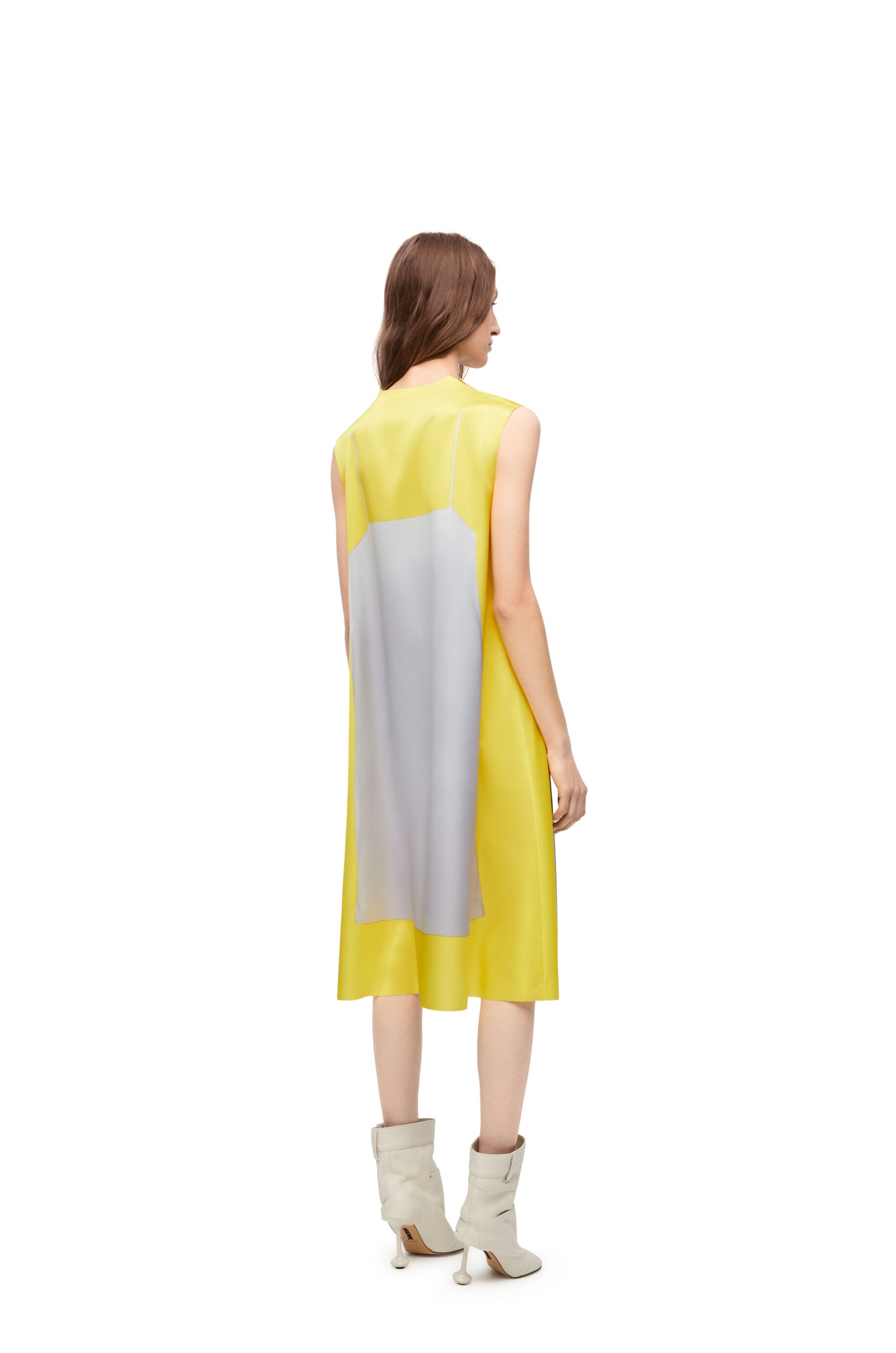 A-line dress in technical satin - 4