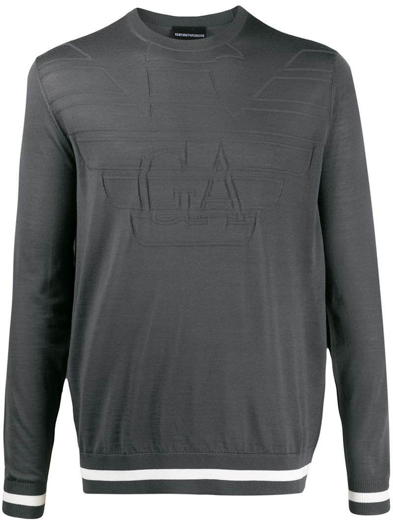 logo embroidered sweater 1