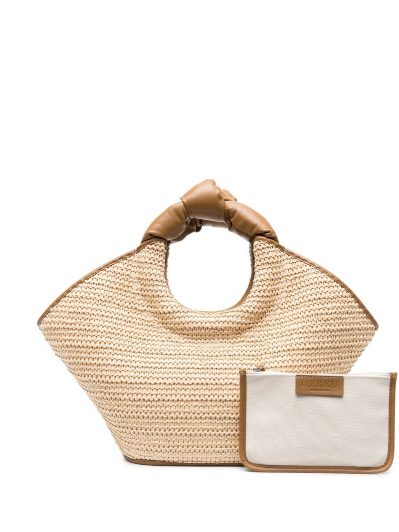 twisted-handle raffia tote bag 1