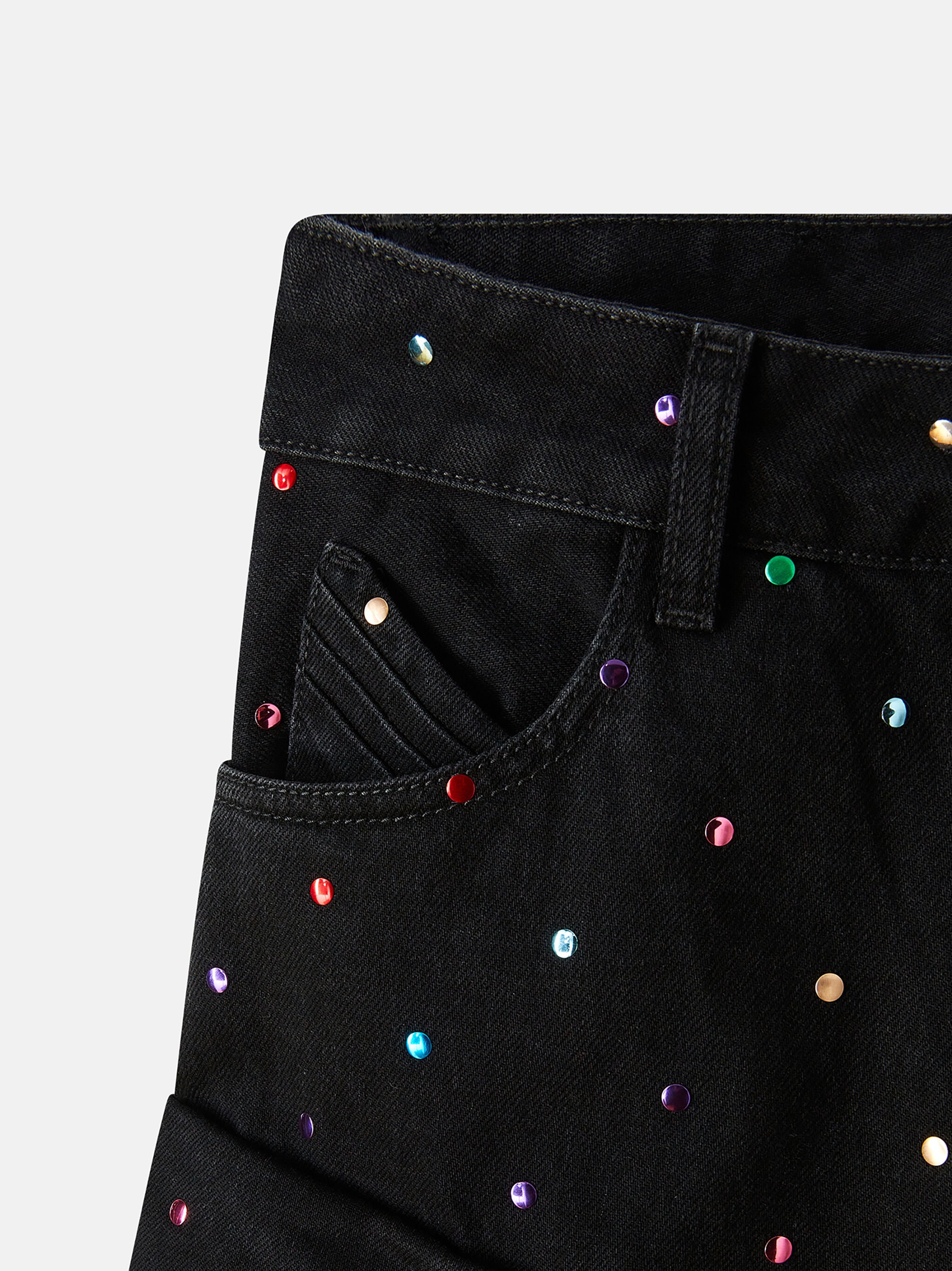 ''FERN'' BLACK DENIM LONG PANTS - 5