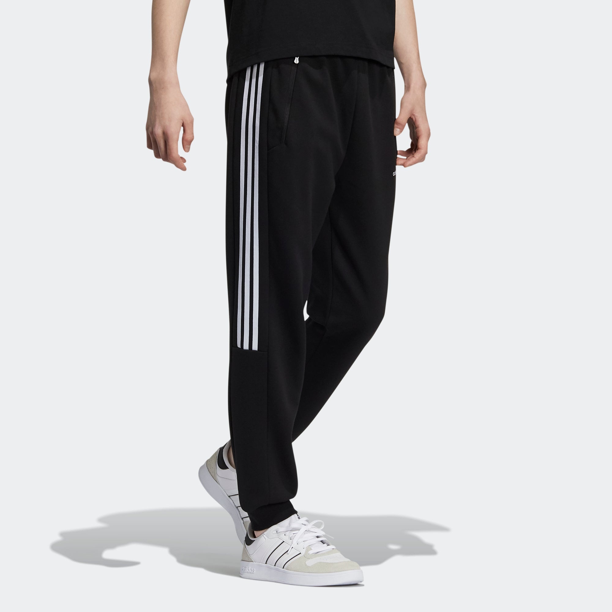 Men's adidas neo Icons 3s Tp Stripe Logo Sports Pants/Trousers/Joggers Black H14232 - 4