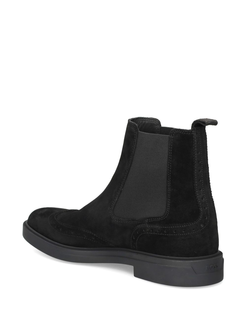brogue-detail suede Chelsea boots - 3