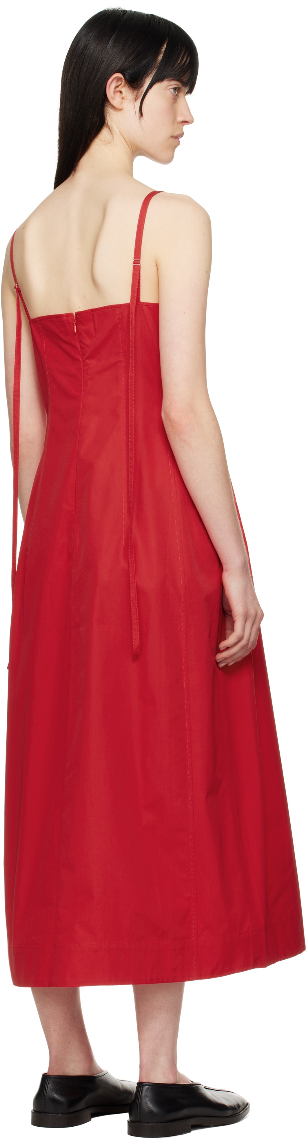 Red Bustier Midi Dress - 5
