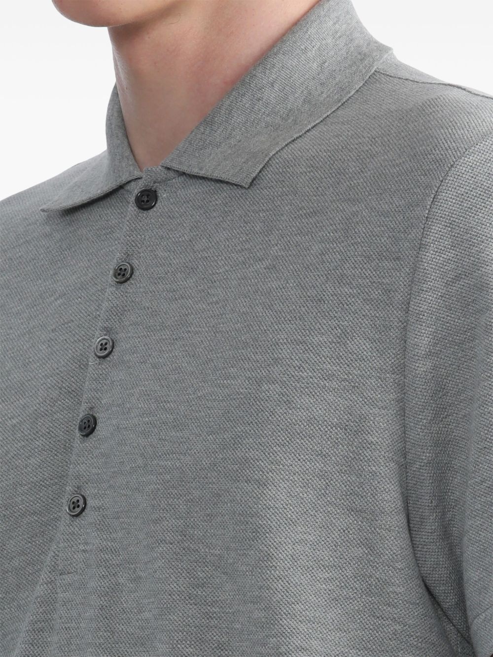 Center-Back Stripe Piqué Polo - 5