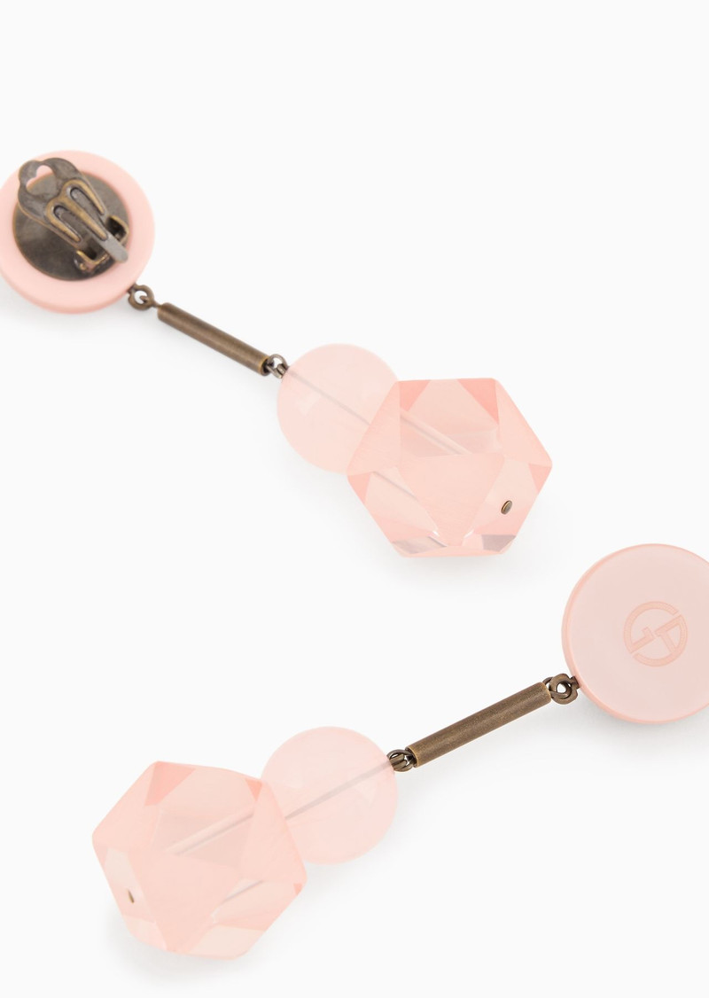 GIORGIO ARMANI Resin clip-on pedant earrings outlook