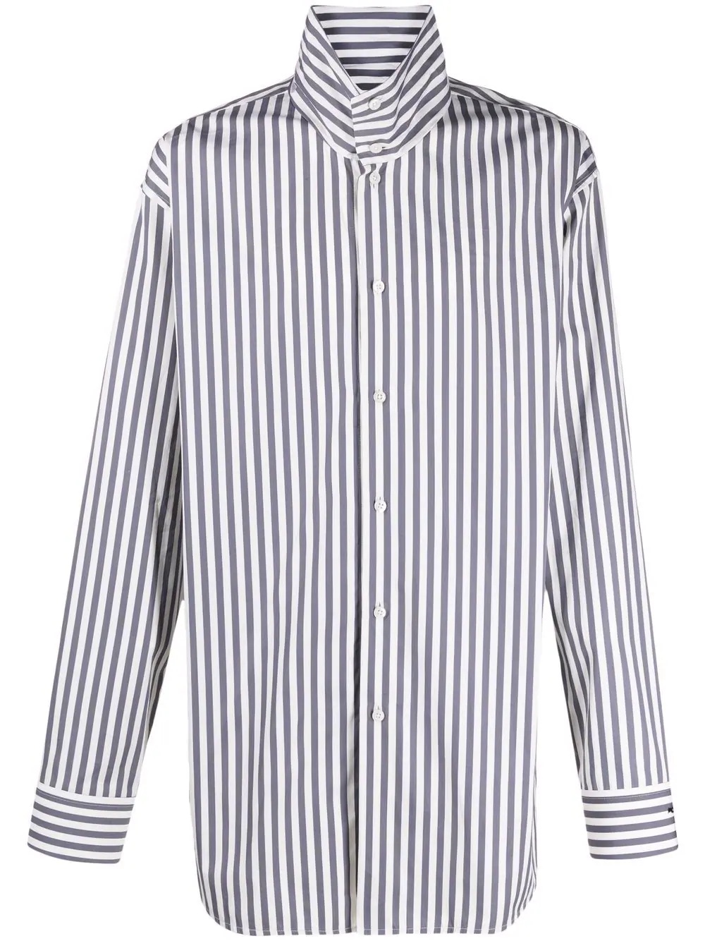 oversized high neck striped shirt - 1