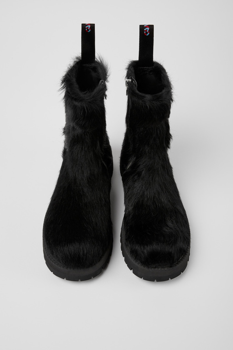 Black long calf hair boots 4