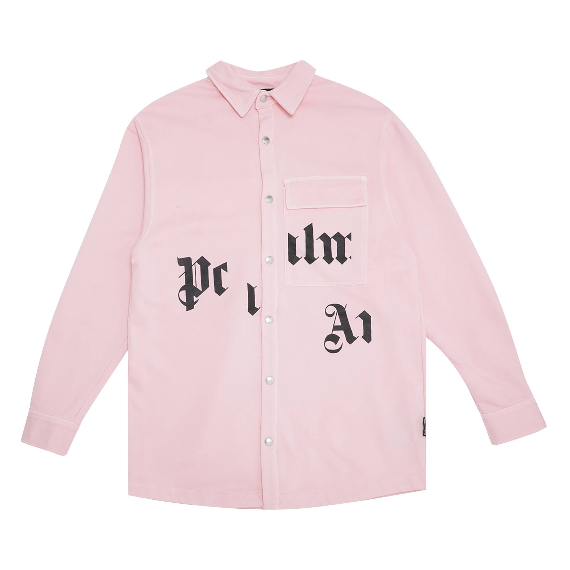 Palm Angels Broken Logo Button Down Shirt 'Pink/Black' - 1