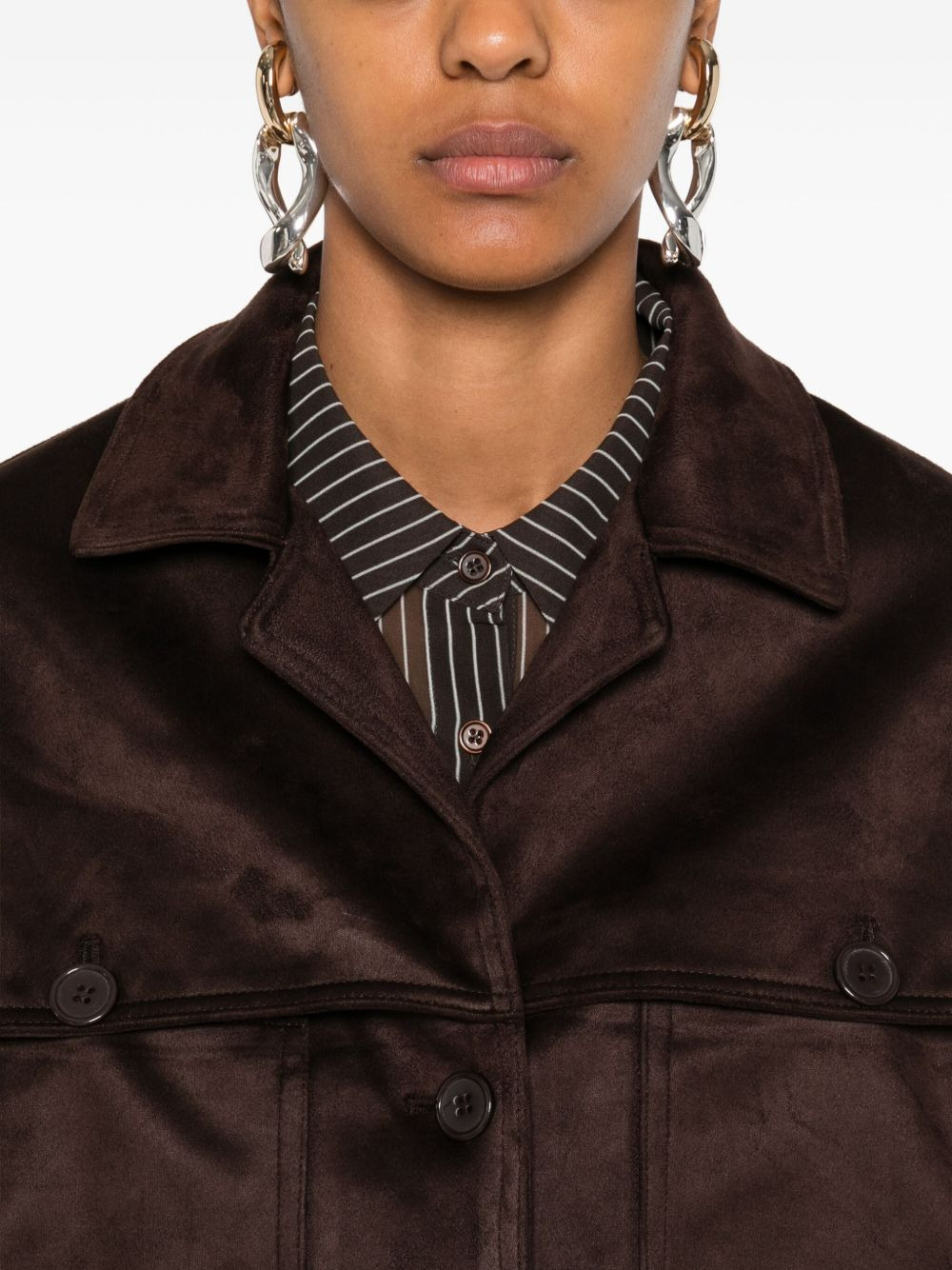 Hester faux suede button jacket - 5