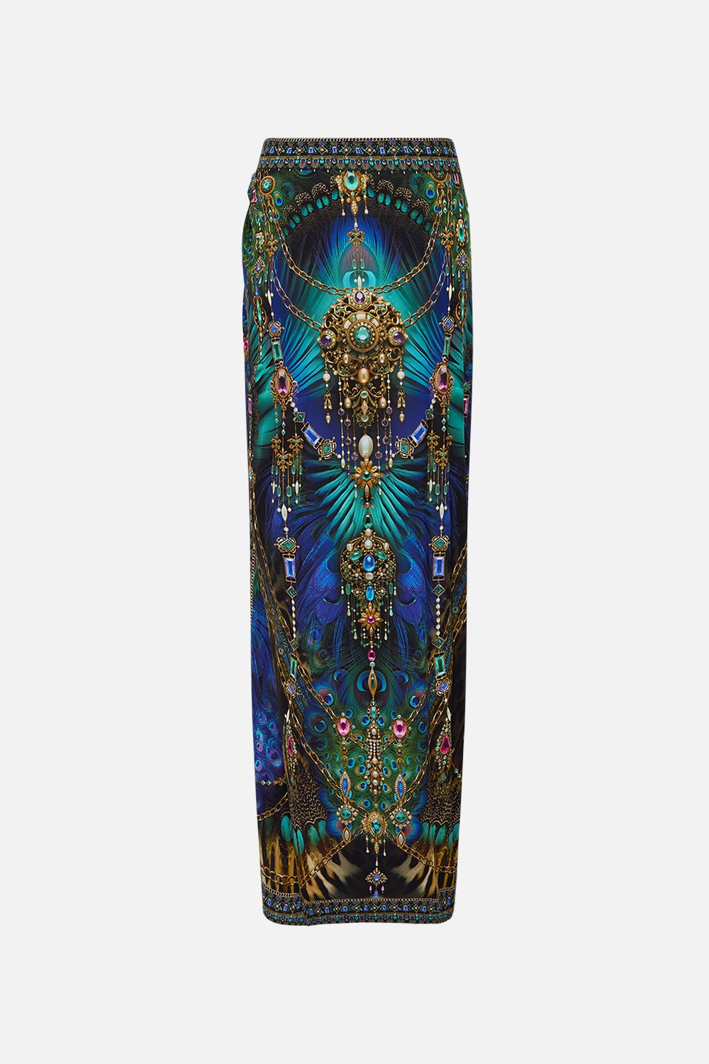 LONG SARONG WITH GATHERED TAB AND LEG SPLIT - 7