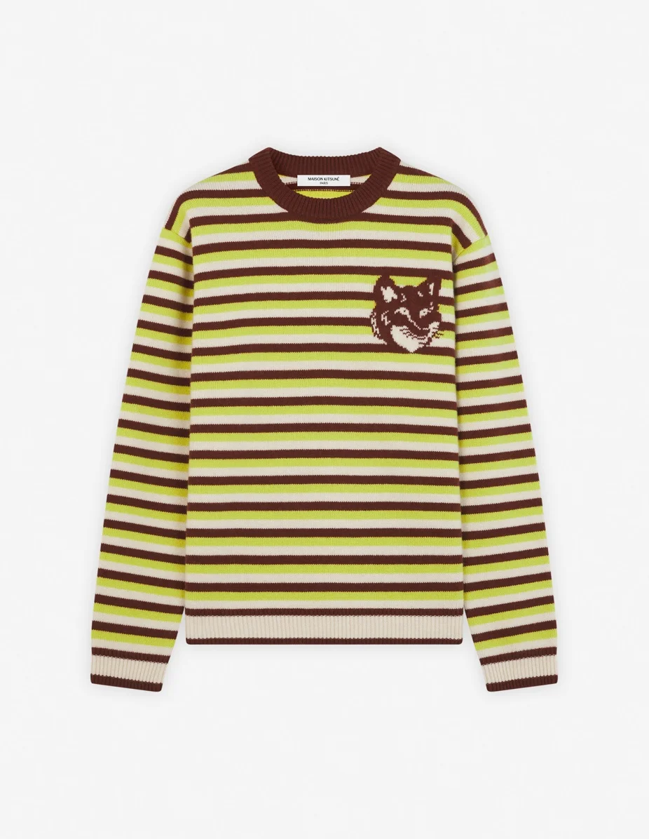 FOX HEAD INTARSIA STRIPED COMFORT JUMPER - 1