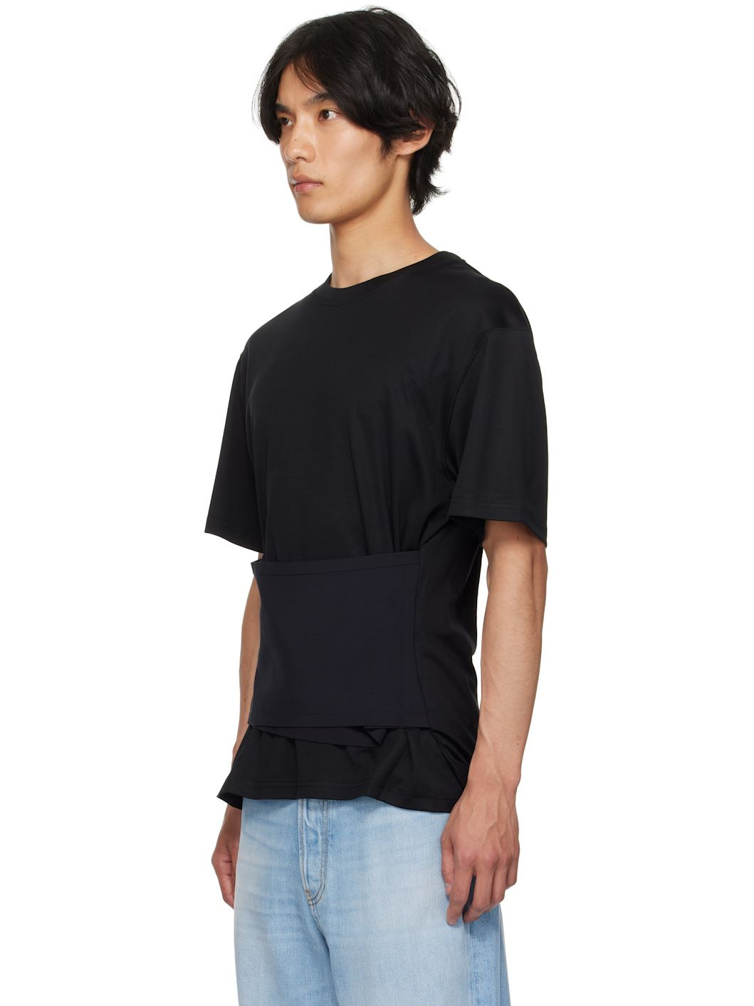 Black Boxy Corset T-shirt - 4