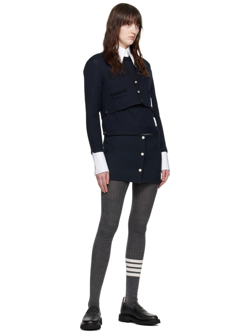 Thom Browne Navy Button Miniskirt outlook
