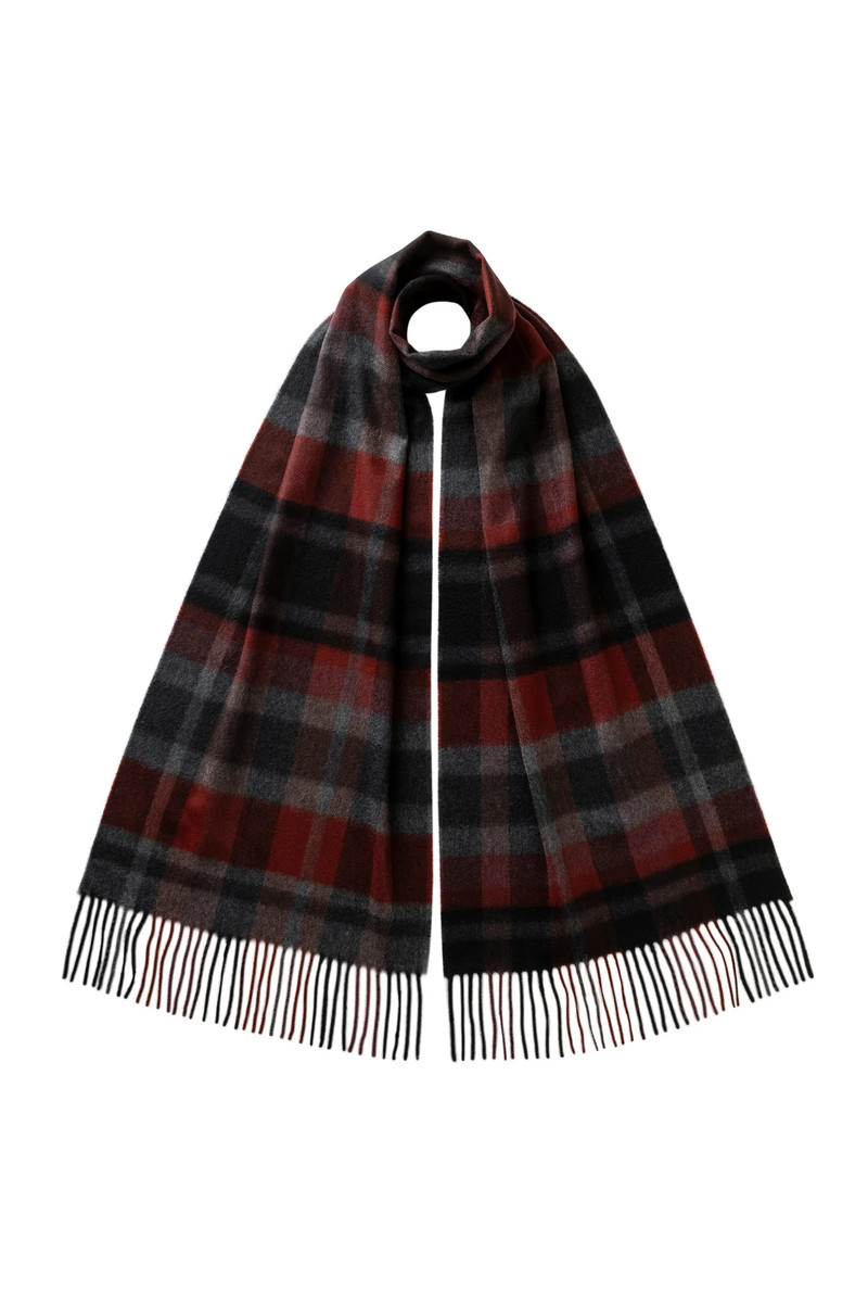 Deco Block Check Purple Cashmere Scarf 1