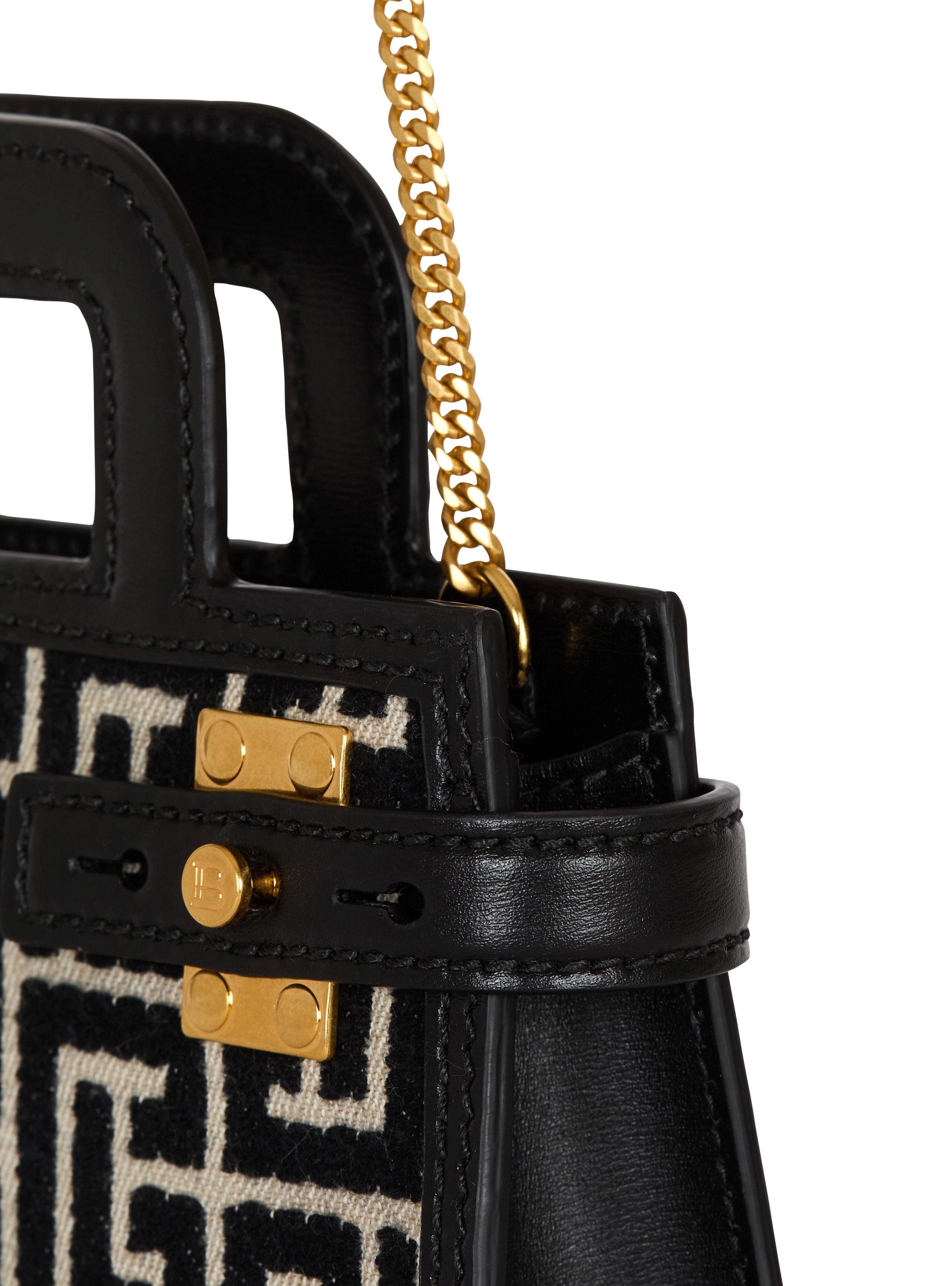 B-Buzz Small Top Handle monogrammed canvas and leather bag - 5