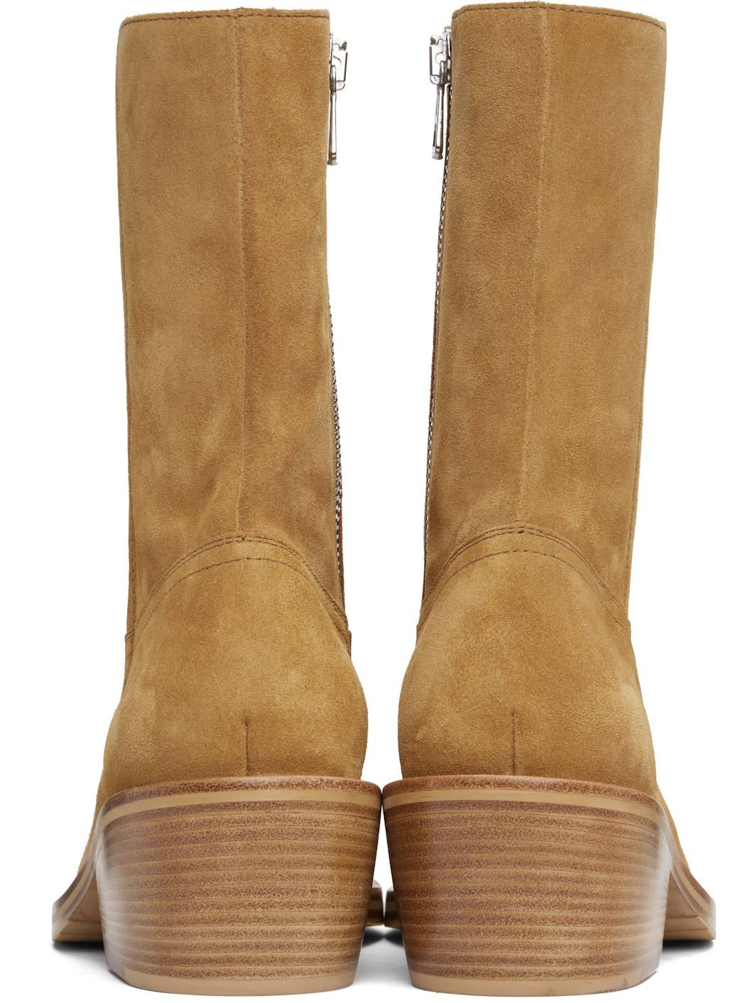 Tan Zip Boots - 2