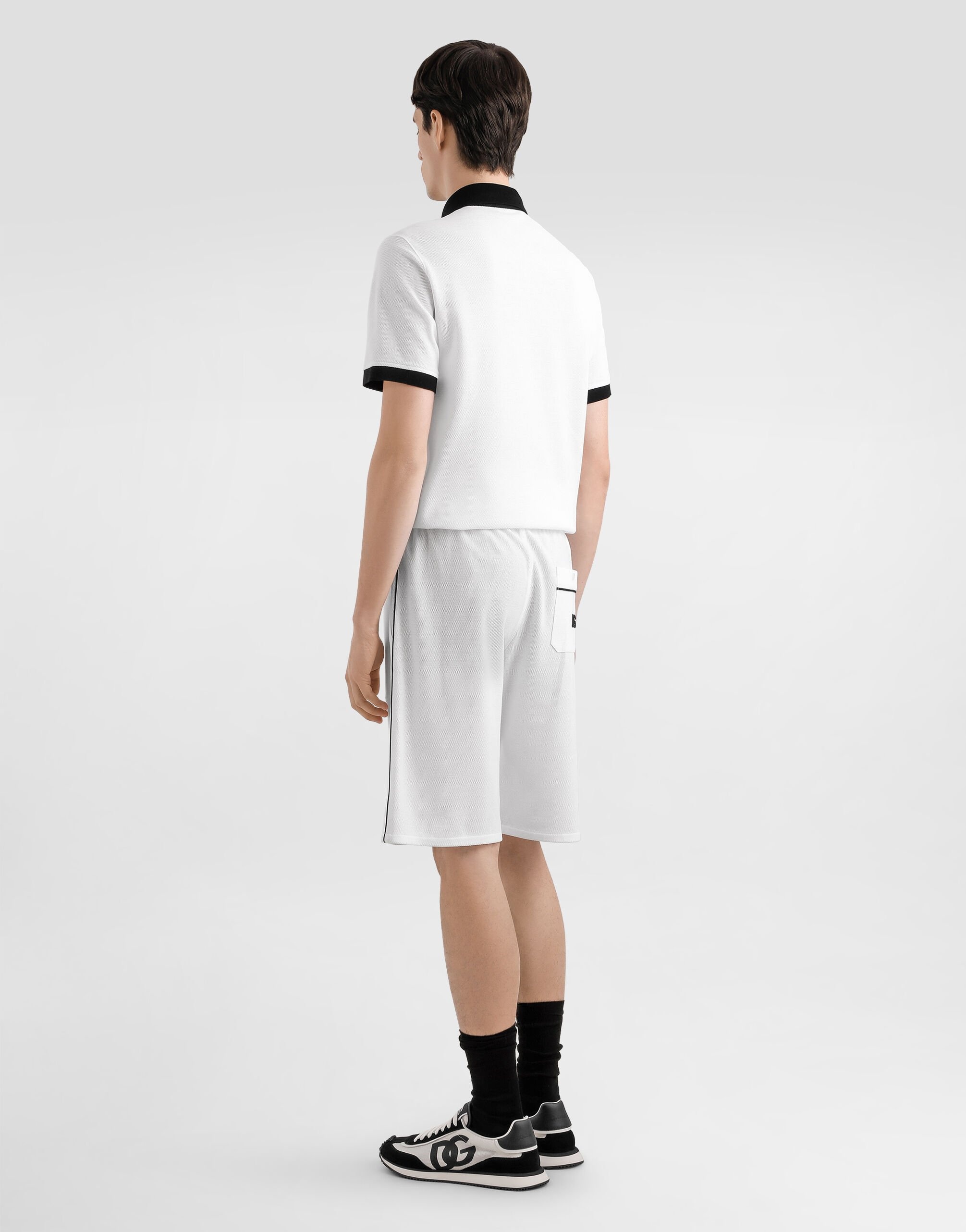 Cotton piqué trousers - 3