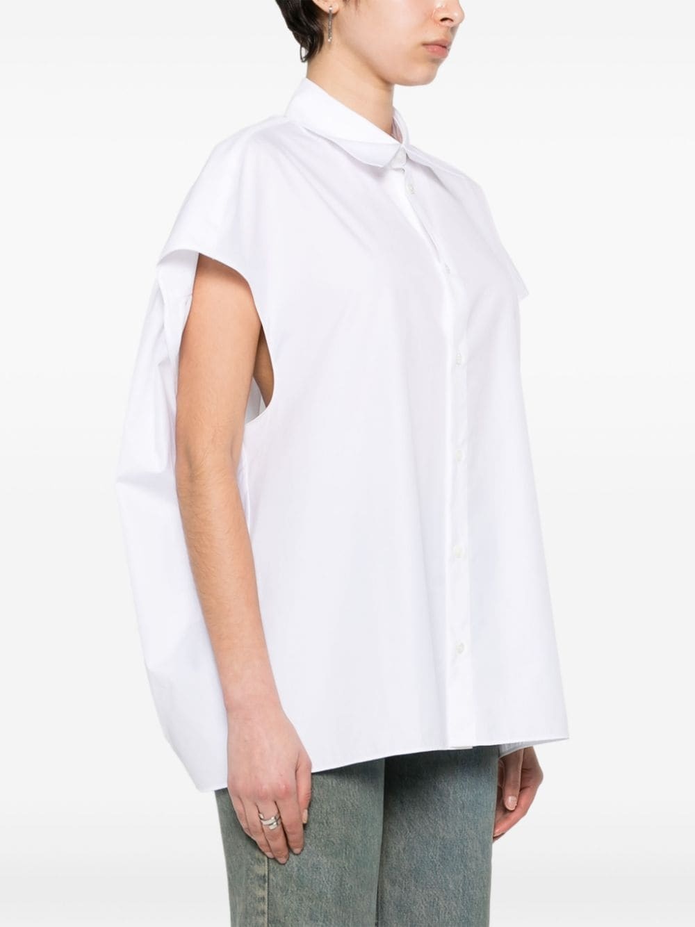 poplin sleeveless shirt - 3