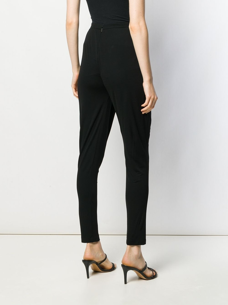 wrap-effect panelled trousers 4