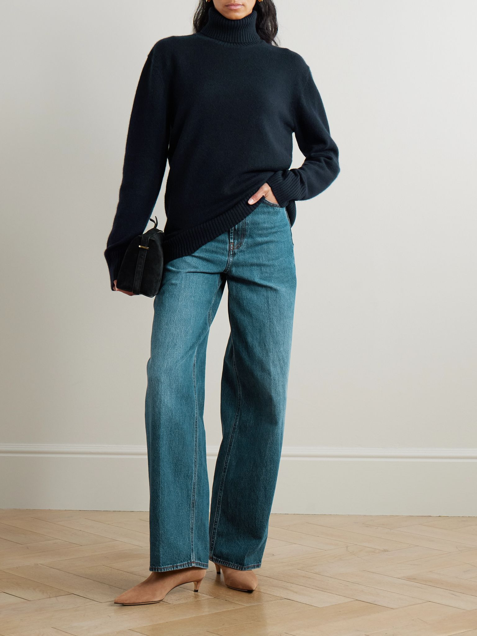 Cashmere turtleneck sweater Navy - 2