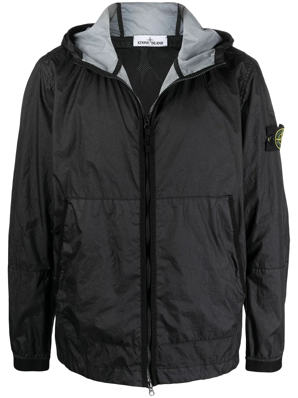 로고 잡아당기기 zip-up windbreaker - 1