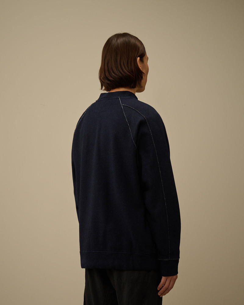 Indigo Fleece Mock Neck Sweatshirt 4