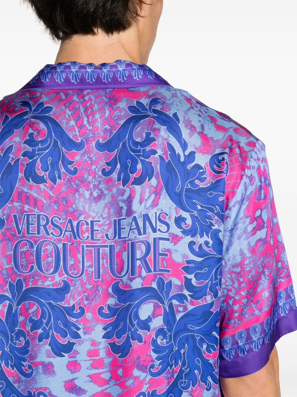 mix-print twill shirt - 5