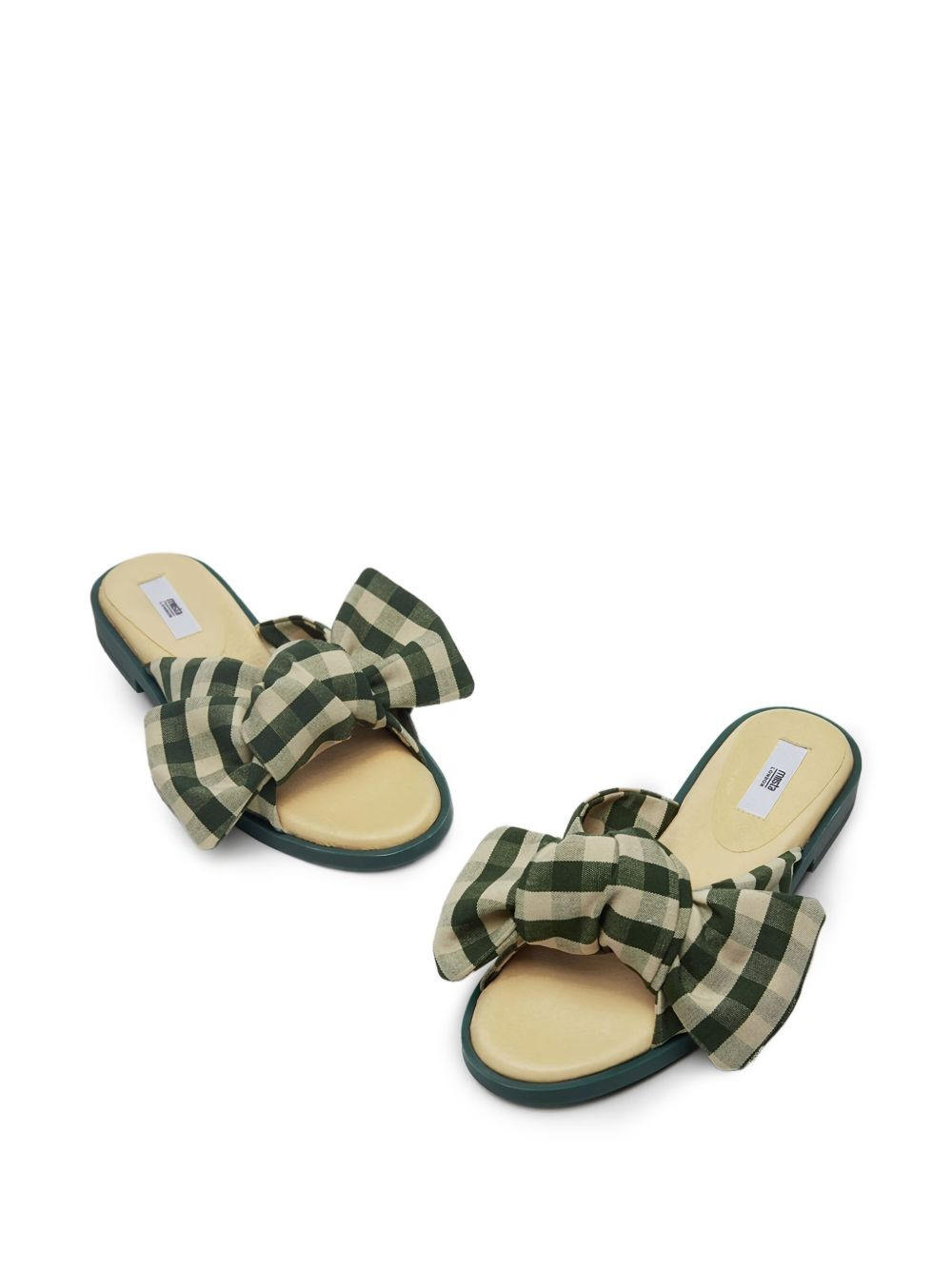 gingham bow sandals - 3