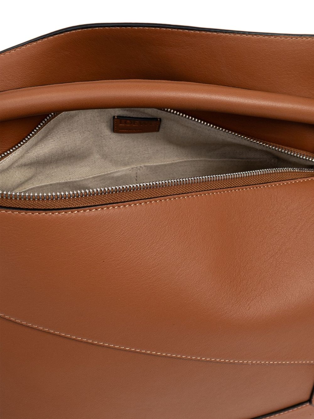 Puzzle leather tote bag - 5