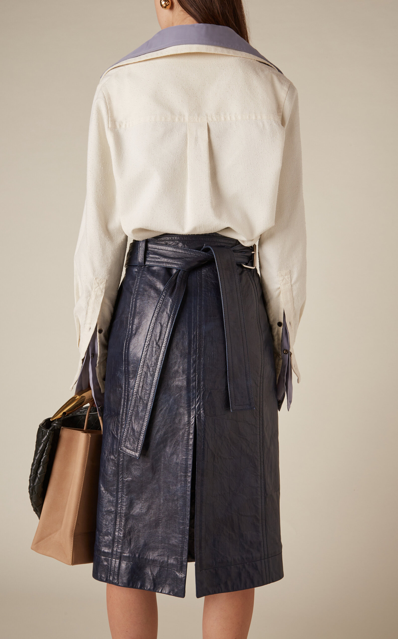 Knotted Cotton Shirt white - 4