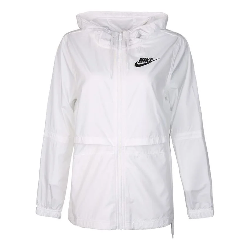 (WMNS) Nike As W Nsw Jkt Wvn Sports Running Windproof Jacket Autumn White AJ2983-101 - 1