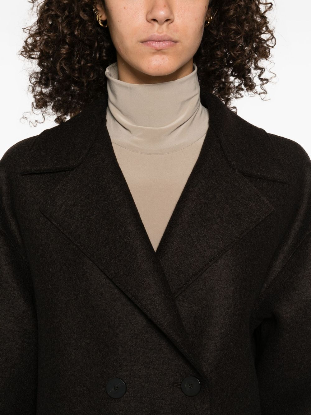 double-breasted wool coat - 5